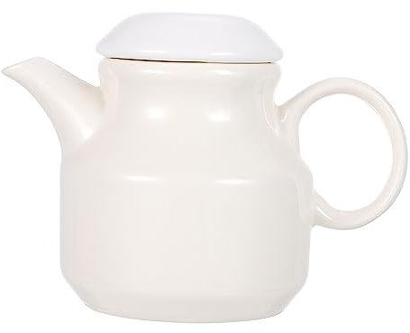 BESTonZON Ceramic Sauce Pot with Handle and Lid Multipurpose Gravy Cup Milk Jug Condiment Cup Lightweight Portable White Serving Jug for Hot and Cold Sauces