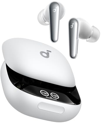 soundcore Liberty 4 Pro by Anker, Noise Cancelling Wireless Earbuds, 7-Sensor and Real-Time Adaptive Noise Cancelling, 2× Faster Charging, Studio-Level Hi-Fi Music, Clear Calls (White)