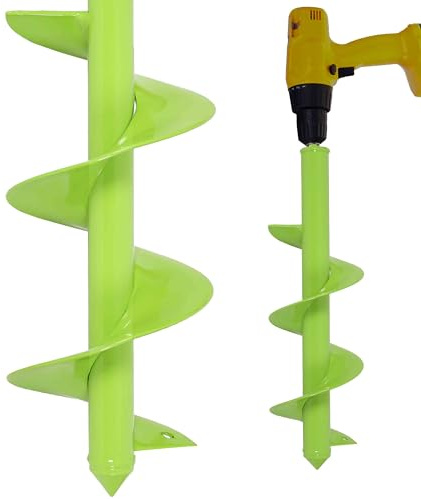 SYITCUN 9 x 40 cm jordborr för borrmaskin – tung trädgårdsborr, planteringshålsborr för blomlökar, blommor och små träd – robust lökborr/turboplanter och golvborr för trädgård