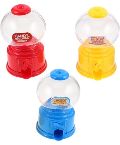 COLLBATH 3pcs Mini Candy Dispenser Machine Plastic Candy Holder Snack Box Boys and Girls Party Favor Container