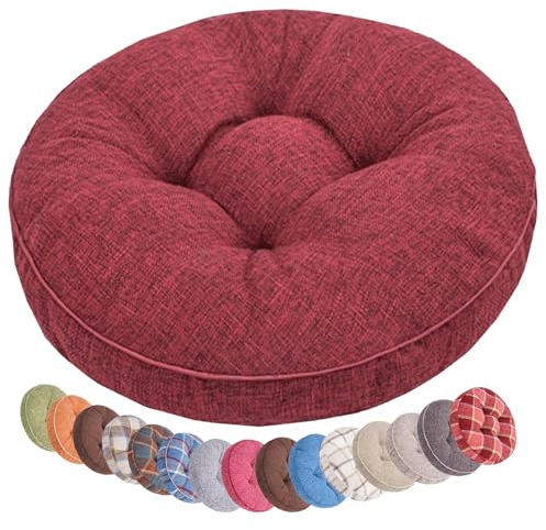 uyeoco Grosor 8cm Cojín Redondo para Silla, 40cm/45cm/50cm cojín de Asiento Suave para Taburete, jardín, Interior, Exterior, hogar(Color 14,50x50cm)