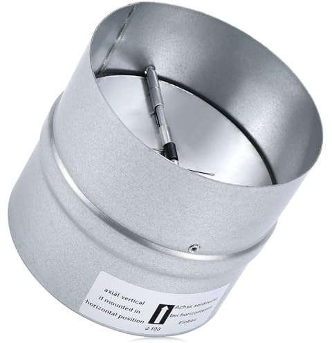 Valvola di Non Ritorno Aria, Valvola di Non Ritorno Cappa Cucina DN 100 mm in Acciaio Zincato con Gommini di Tenuta