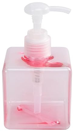 Healifty Flacon Pompe Vide Rechargeable 250 ML 8.4 Oz Distributeur De Shampoing Et Gel Douche Carré en Plastique Transparent Rose pour Savon Liquide Lotion Cosmétique Et Cuisine Salle De Bain