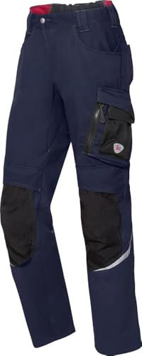 BP 1998-570-1432 Arbeitshose mit Kniepolstertaschen - Schlanke Silhouette - Elastischer Rückengurt - 65% Polyester, 35% Cotton - Kurze Passform - Größe: 60n - Farbe: nachtblau/schwarz