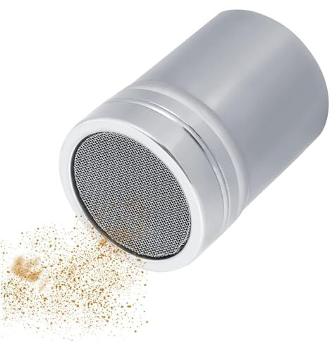 HERCHR Spargi Zucchero a Velo, Spargizucchero in Acciaio Inox con Coperchio, Maglia fine, Dosatore Cacao in Polvere per Farina, Cannella, caffè, Pepe, Paprika, Sale