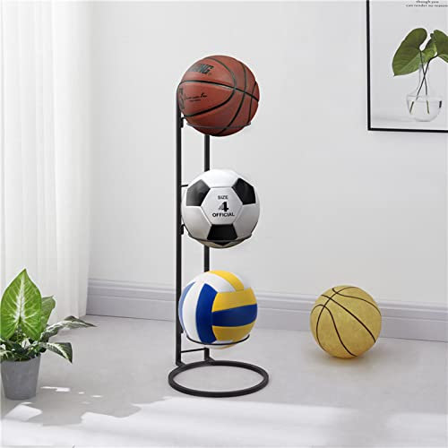 PEALOV Ball Rack,Ball Storage Rack,Sports Equipment Storage Rack,Standing Ball Storage Holder,Sport Equipment Organizer Removable Vertical Display Stand for Volleyball Football Basketball