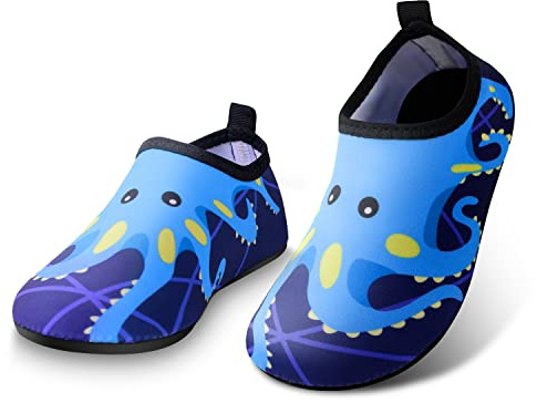 Kids Water Shoes Toddlers Swim Beach Shoes, Infant Wet Swimming Pool Shoes for Boys Girls Non-Slip Quick Dry Aqua Socks, Soft Skin Barefoot Baby Holiday Essentials for Garden Sea Waliking Wetsuit