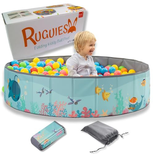 RUGUIES- Bällebad. Laufstall Baby-Bällebad Kinder. Bällchenbad Rund. Bällebäder Ohne Bälle. Ballpool Outdoor-Wasserdicht. (Bälle Nicht enthalten). (Ocean, 120x30cm)
