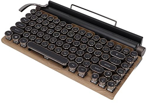 Retro Keyboard Qwertz,Qwerkywriter,Tastatur Schreibmaschine Mechanische Tastatur 83 Tasten Retschleißfeste Unterstützung Wireless 2000mA Einstellbare Hellit Retro Schreibmaschinentastatur