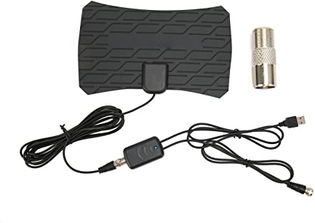 Förstärkt HD Digital TV-antenn - Lång Räckvidd på 300 Mil, 4K 1080p, TV-kanaler, 360 Graders Signalmottagning, 16 Fot Koaxialkabel, Lämplig för Inomhus, Utomhus