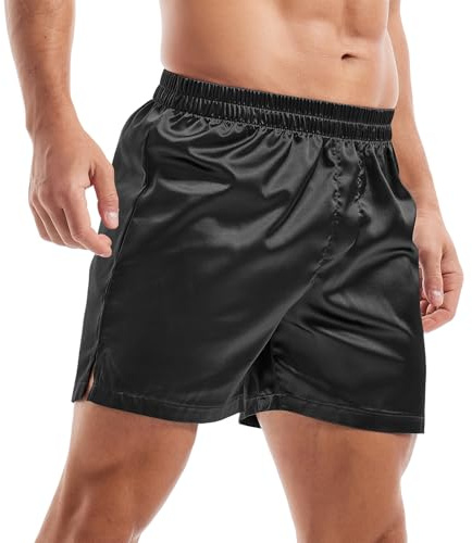 Amy Coulee satin, sovshorts, män, nattkläder, boxershorts