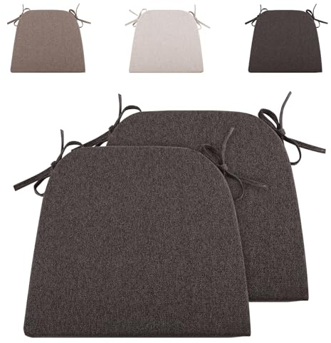 RUIXUAN Stuhlkissen 43 * 41cm Sitzkissen Stuhlauflage Outdoor Gartenstuhlkissen Sitzpolster Auflage für Rattanstühle Outdoor Stuhlkissen mit Bändern (Dunkelgrau-2pcs)