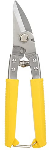 ANKROYU Sheet Industrial Scissors Tools, Stainless Steel Sheet Metal Snip, Heavy Cutters Multifunctional for Cutting Metal Craft Scissors Rope (Yellow handle elbow multi-purpose scissors)