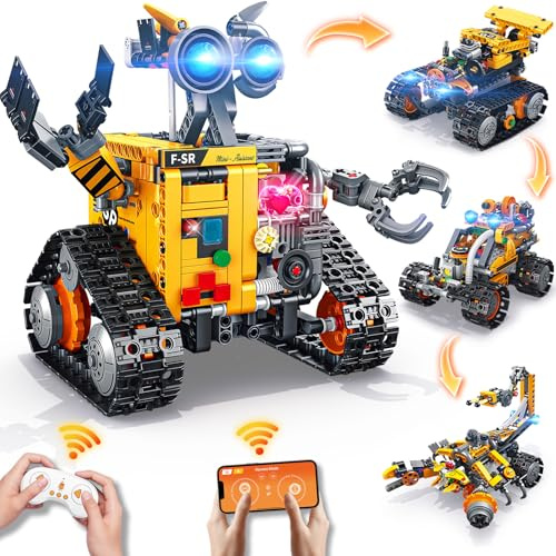 STEM Robotics Kit for Kids 8-12, App & Remote Control Robot Building Kit