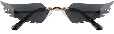 LIFKOME 3pezzi Occhiali Da Sole Forma Di Angelo Con Montatura Dorata Occhiali Di Moda Unisex Accessori Per Feste Per Ogni Occasione