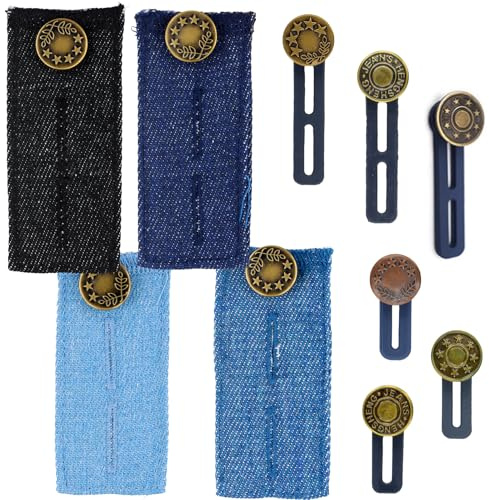Amexo 10 Piezas Extensores de Botones Pantalon, Extensor Pantalon Embarazada Extensor de Cintura Vaqueros Botón de Extensión para Hombres y Mujeres Jeans Camisas Falda