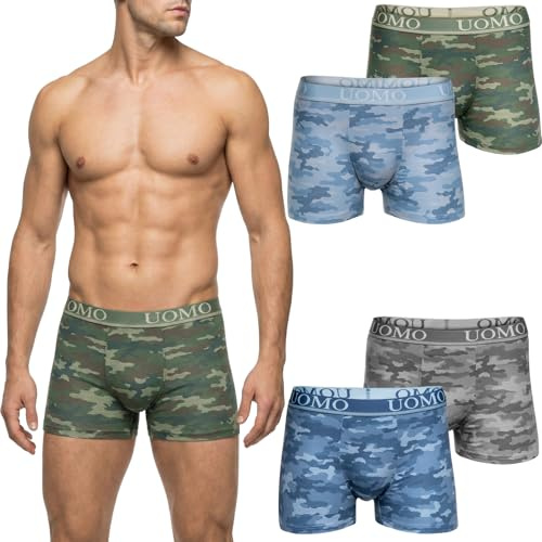 Pesail Herr Boxerkalsonger Bomull 8-pack, Retroshorts stl M-6XL 4XL 5er Pack Farbmix 4