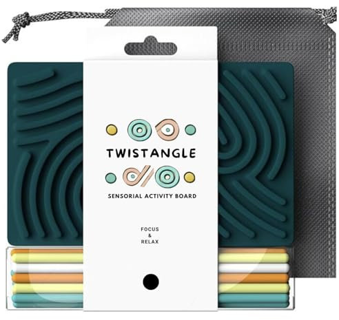 Twistangle Jeu Enfant Calme & Relax Planche Sensorielle Montessori | Jouet Anti-Stress & Educatif | Compact Voyage | Creativite & Concentration | Accessoire Ecole Etude | Cadeau Ideal Focus Eleve