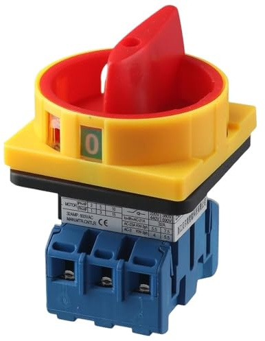 Interruttore di commutazione a camme rotanti in plastica ignifuga, interruttore di alimentazione on-off a 3 poli e 2 posizioni, interruttore di circuito del carico(25A)