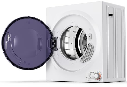 5KG Tumble Dryer, 1400W Compact Vented Tumble Dryer, 5 Auto Drying Mode, with Sensor, Stainless Steel Tub, for Apartment, Home, Dorm, White