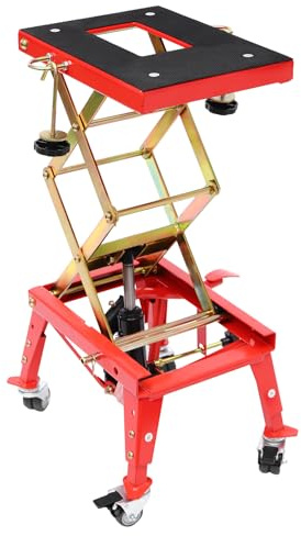 YIEMJS Ponte sollevatore idraulico per moto, sollevatore per moto, ponte sollevatore a forbice, regolabile in altezza 305-800mm, ponte sollevatore per moto, ruote fino a 160kg di portata per officine
