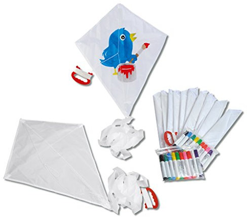 Drachen für Kinder, 10er Set, weiß, inkl. 20 Textilmalstifte | Wiemann Lehrmittel