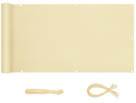 Sekey Balkon Sichtschutz PES Balkonverkleidung Witterungsbeständig Sichtschutz für den Gartenzaun oder Balkon, Schutz vor neugierigen Blicken 500 * 90cm