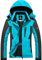 GEMYSE Damen Wasserdichte Berg-Skijacke Winddichte Fleece Winterjacke mit Kapuze (Hellblau Grau,L)