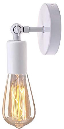 Chao Zan LED Metallo Lampade da Parete Moderne Vintage Industriale E27 Portalampada,Applique Moderna(Bianca)