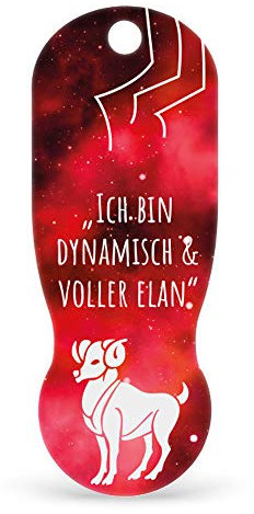 Pins & mehr TRIGGI® der Einkaufswagenlöser – Einkaufswagenchip abziehbar, Sternzeichen Widder als Schlüsselanhänger