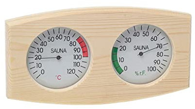 Fenteer Holzmaserung Sauna & Hygrometer Digital Horizontale Holz Hygrothermograph Outdoor Indoor Temp & Feuchtigkeit Messung Sauna