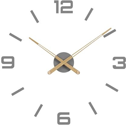 Cander Berlin MNU 2660 A XXL Wanduhr lautlos 100 cm MDF Holzzeiger Wohnzimmer analog ohne Tickgeräusche Wandtattoo
