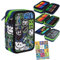 Goldkids - Federmäppchen 3 Fächer - Mäppchen für Mädchen und Jungen - Federmappe 3-Fach Federtasche Gefüllte Schüleretui 46-teilig - Schulmäppchen und Hausaufgabenheft - Monster Team Motiv