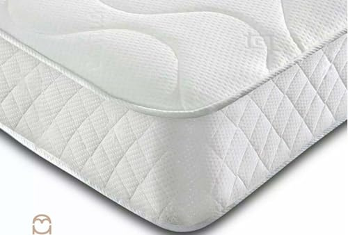 Hybrid Memory Foam & Spring Mattress - 22cm Thick Hydro Memory Foam & Spring Coil Mattress | Body Support, Spinal Alignment & Pressure Relief | UK Made & Hypoallergenic (4ft6 Double (137x190cm))