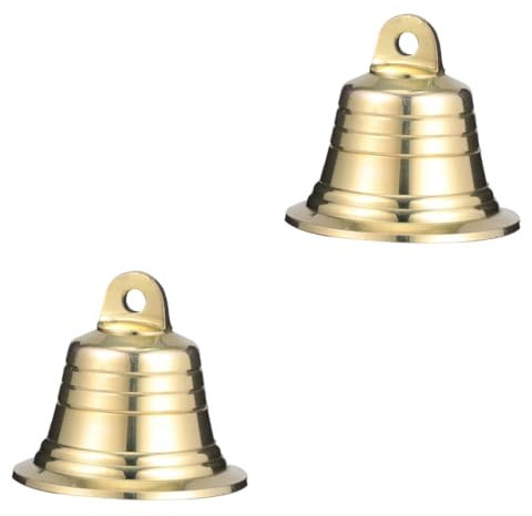 TOPBATHY 2 STK Weihnachtsglocken aus Messing weihnachtliche dekorative Glocke Glocken für das Handwerk alte Glocke weihnachtsdeko weinachtsdeko dekorative Kugel dekorativer Glockenschmuck