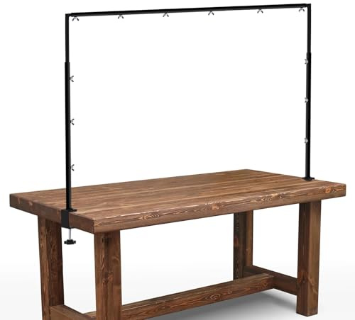 Arche de table réglable avec pinces - Tige décorative de table pour ballons, pour mariage, anniversaire et Noël (Longueur 73-247 cm, Hauteur 68-105 cm, Noir)