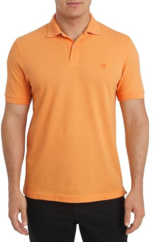Chaps Men's Everyday Casual Classic Fit Stretch Pique Polo Shirt, Sunset, Large