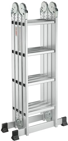 Escalera Multifunción Articulada Plegable de Aluminio de 4x4 hasta 4,70 Metros y hasta 150 kg