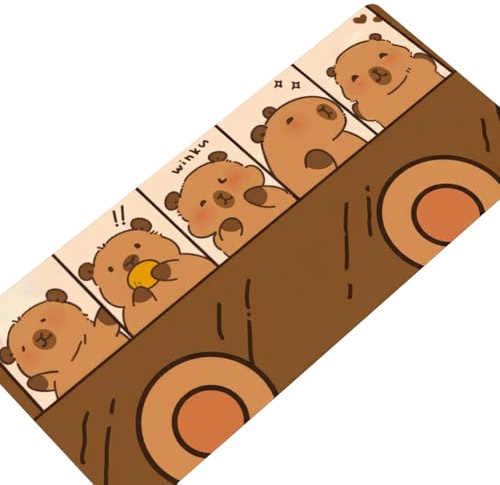 MEZHEN Skrivbordsunderlägg Capybara gaming musmattor XXL musmatta skrivbord matta halkfri PC musmatta stor musmatta Capybara gaming skrivbord tillbehör matta kontor dekoration B