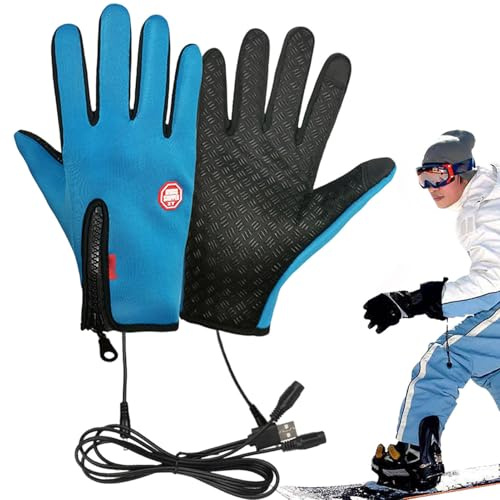 Waterproof USB Heated Gloves | Cold Weather Hand Warmer Heating Gloves | Motorcycle Electric Glove Men Women | For Travel Cycling Fishing Camping Running Skiing Hunting