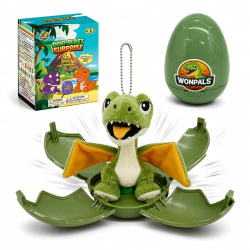 YH YUHUNG Wonpals Dino-Blast Surprise Huevo, dinosaurio de peluche, caja ciega misteriosa, 8 tipos, juguete coleccionable para niños (6)