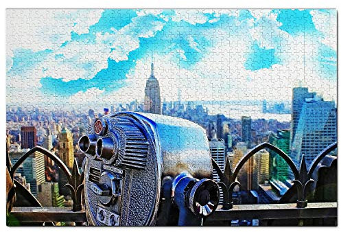USA Jigsaw Puzzle 1000 Piece Usa America Top Of The Rock New York Puzzle Game Artwork Travel Souvenir Wooden