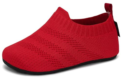 SAGUARO Barn tofflor flickor pojkar barfota skor lätta halkfria småbarn löparskor mjuka flexibla badskor, - röd - 36/37 EU