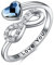 TOUPOP Unendlichkeit Ringe Für Damen 925 Sterling Silber Ringe Für Frauen Ich liebe dich Ring mit blauen Kristall Schmuck Geschenke Für Frauen Weißgold Überzogene Einstellbare Ring für Mädchen Mama