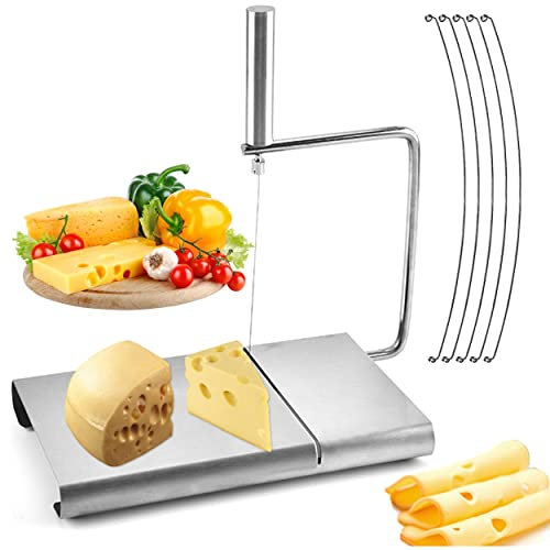 Rebanador de queso moderno de acero inoxidable Raincol, rebanador de queso rallado con mantequilla de queso con 5 líneas de rebanador de queso intercambiables