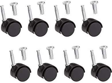 Just Accessories Lot de 8 roulettes doubles en nylon pour tige de fixation 40 mm Charge maximale 25 kg