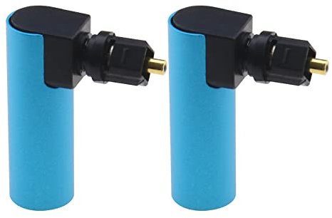 Be In Your Mind 2PCS 360-Grad Digital Glasfaser Toslink Adapter, Rechtwinklig, 90-Grad Buchse auf Stecker, Optischer Audio-Anschluss, Vergoldet