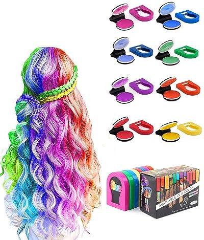 zalati gessetti per capelli per bambini 8 pezzi tinture per capelli temporanee lavabili per feste cosplay Halloween - 8 colori