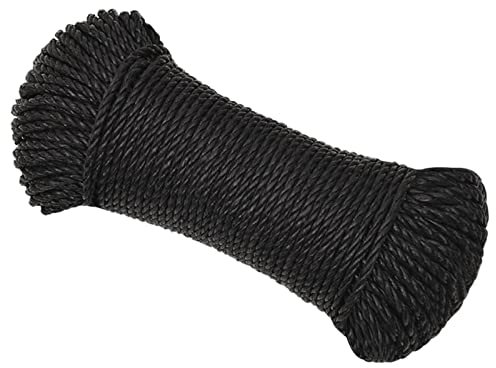 Homgoday Work Rope Black 8 mm 100 m Polypropylene, Multipurpose Utility Rope Hanging Cord, Durable Braid Nylon Cord Tarp Rope for DIY, Gardening Design, Decoration