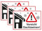 SL group - 3 Schilder Vorsicht Dachlawinen! in 20 x 30 cm extra stabiler PVC Kunststoff-Platte - Hinweisschild Achtung fallende Eiszapfen oder Schnellfall - Hinweistafel für Dach & Schneelawine